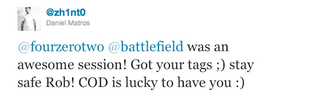 Illustration for article titled Peace for Our Time. Battlefield, Call of Duty Makers Play Battlefield 3 Together